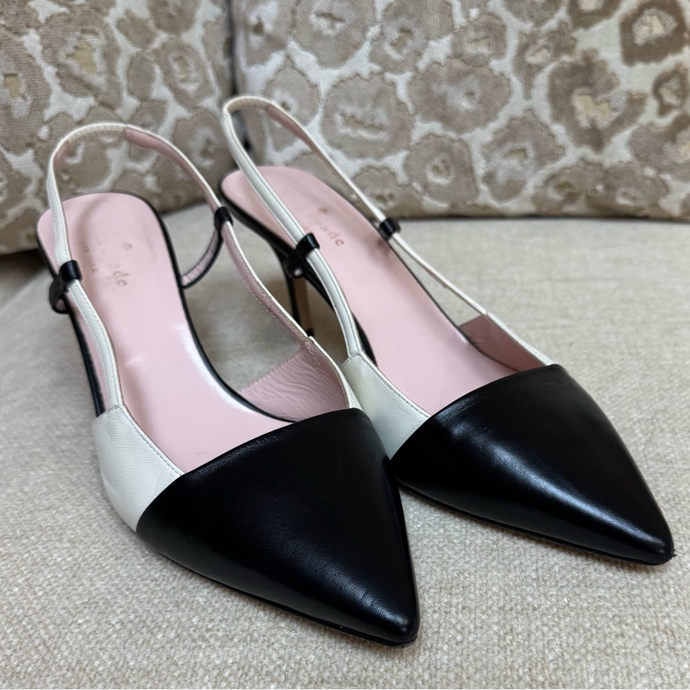 Kate Spade | Slingback Heels | Black and Cream | 9C